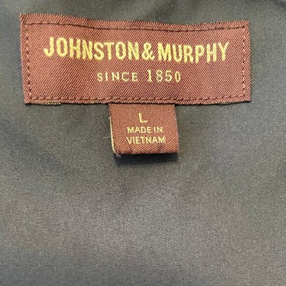 Johnston & Murphy men's navy shoulder yoke full zip jacket. - Picture 4 of 6